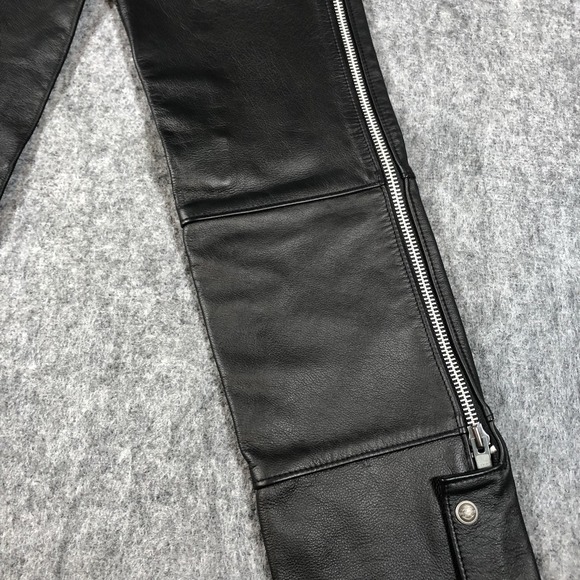 Harley-Davidson Chaps Womens XS Black Leather Motorcycle Riding Zip 98480-98VW - Picture 14 of 16